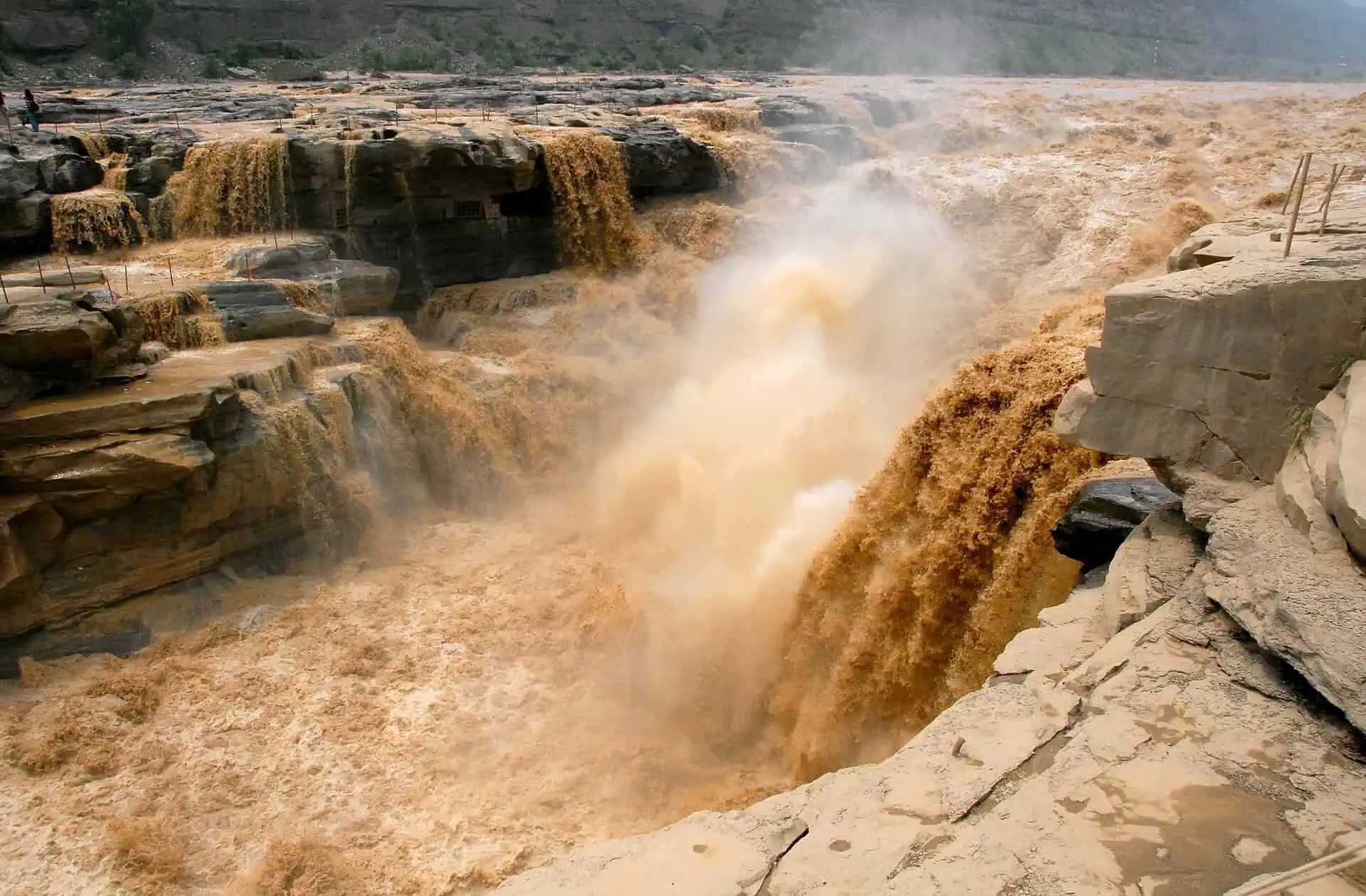 Hukou Waterfall, where the Yellow River thunders through a narrow gorge on the Shaanxi-Shanxi border