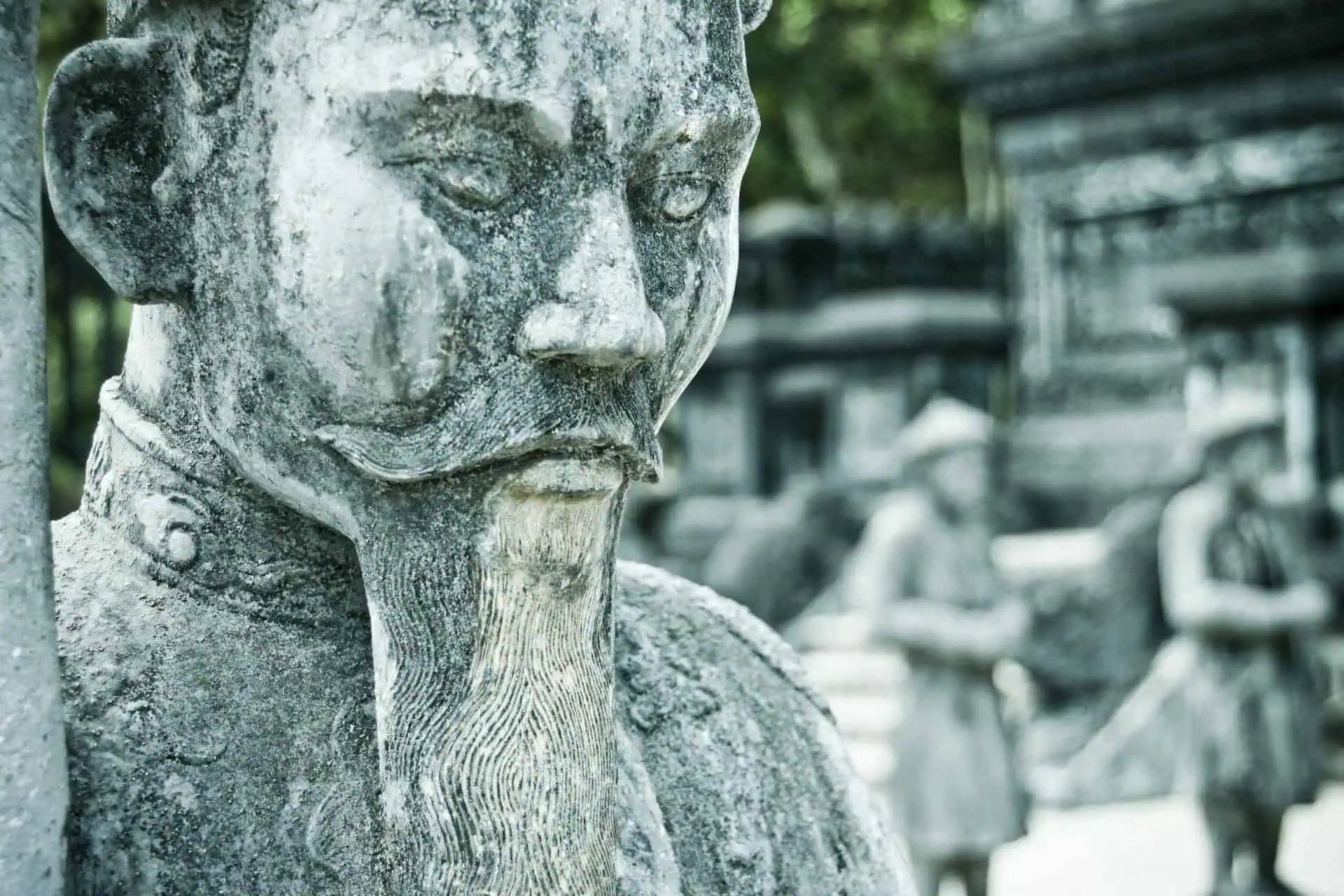 Weathered stone statues on the spirit way, Qianling