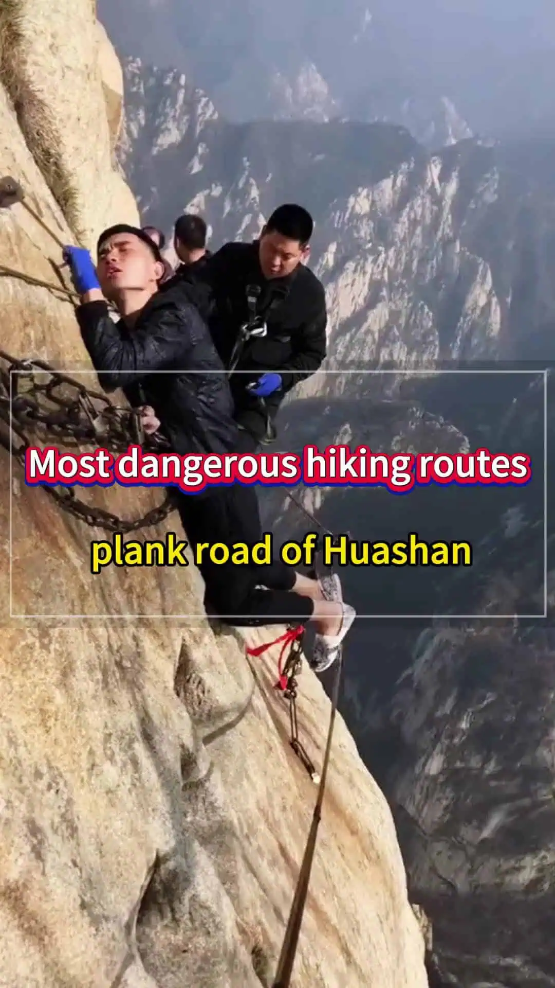 Mt. Huashan plank walk — one of the world's most dangerous hikes